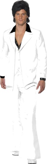 Smiffys Disco Fever Hvitt Herrekostyme Strl XXL Smiffys Disco Fever Hvitt Herrekostyme Strl XXL