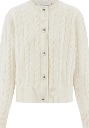 Ferragamo, Dame, Strikkevarer, Hvit, S,