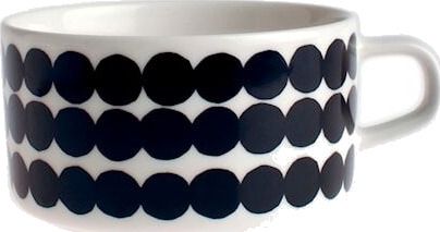 Marimekko Oiva/Siirtolapuutarha Hvit/Svart Tekopp 25 cl