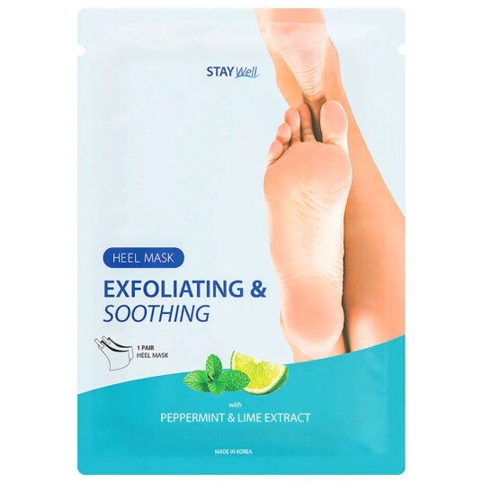 Stay Well Exfoliating & Soothing Heel Mask Peppermint Lime Fotpleie Stay Well Exfoliating & Soothing Heel Mask Peppermint Lime Fotpleie