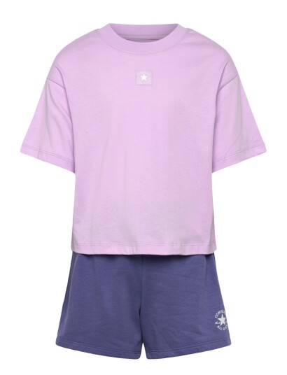 Converse Cnvg Boxy Tee And Short Set Multi/patterned 163/175 Converse Cnvg Boxy Tee And Short Set Multi/patterned 163/175