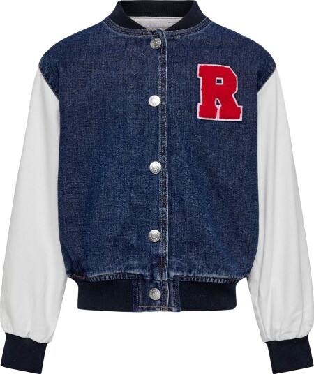 Kids Only Bomber Jakke KogBowie Medium+ Blue Denim Kids Only 10 år (140) Denimjakker Blå Hvit