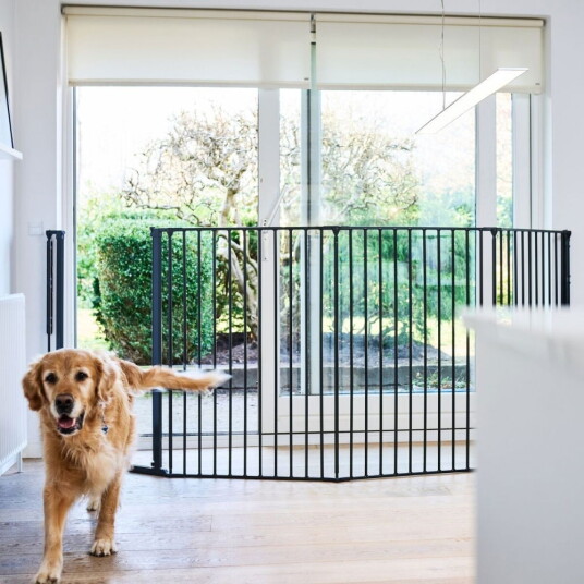 Dogspace Rocky Utdragbar Hundegrind Sort 90-221X104.5 cm