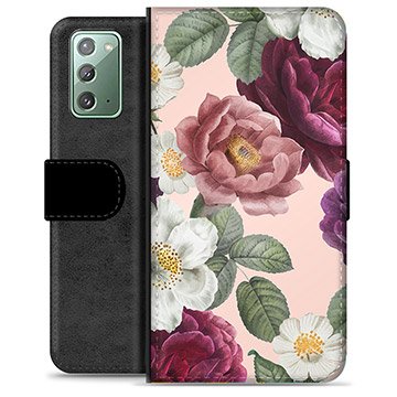 Samsung Galaxy Note20 Premium Lommebok-deksel Romantiske Blomster