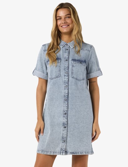 NOISY MAY Nmnew Signe S/S Denim Dress Vi003Lb Noos - Blue - XS