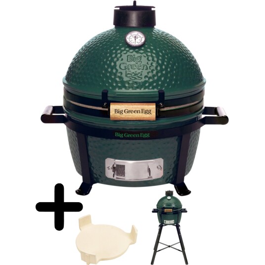 Big Grønn Egg Kullgrill med convEGGtor bakestein og stativ, minimax