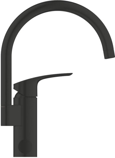 Grohe Eurosmart C blandebatteri med stoppkran 317862431 (sort)