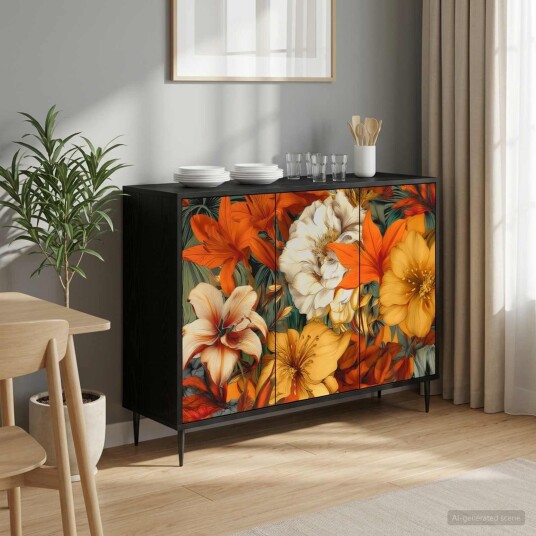 vidaXL Serviesskap GENNEP Svart eik 102 x 33 x 76 cm Konstruert tre