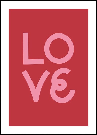 Oju Design Love Red Plakat Plakat / 100x150cm 