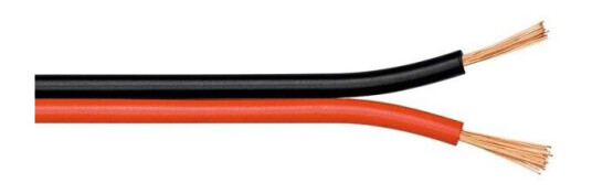 Pro Høyttalerkabel 2x0,5mm² 10m - Oksygenfritt Kobber, Svart/Rød