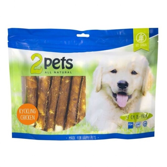 2Pets Tyggeruller med Kyllingfilet Økonomipakke 18-pack