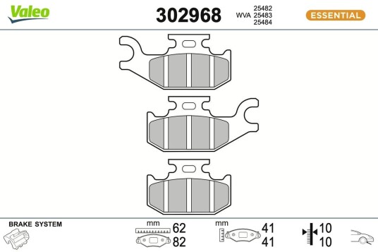 Bremseklosser VALEO 302968
