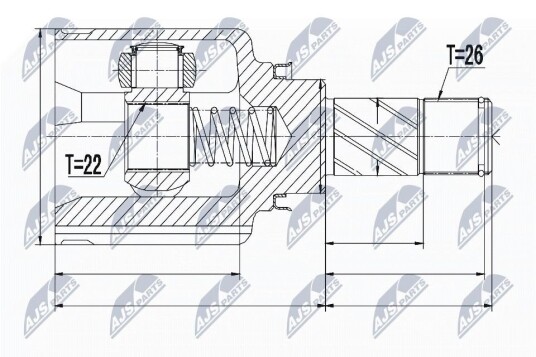 Nty Drivknute drivaksel NTY NPW RE 050