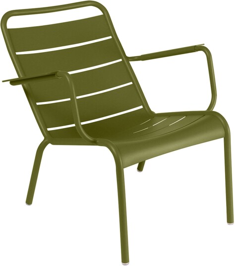 Fermob - Luxembourg Low Armchair, Pesto - Utendørs Spisebordstoler - Frédéric Sofia - Grønn - Metall Fermob - Luxembourg Low Armchair, Pesto - Utendørs Spisebordstoler - Frédéric Sofia - Grønn - Metall