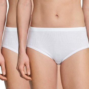 Schiesser Truser 2P Original Classics Fine Rib Hipster Hvit bomull 46 Dame