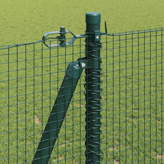 sveiset trådgjerdel med 13 flansestolper Grønn 1,2x50 m Stål