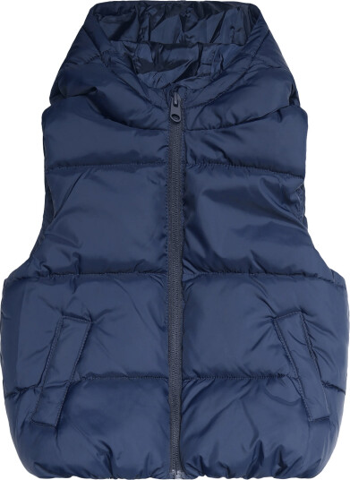 Mango Quilted Gilet With Hood Navy 4 5