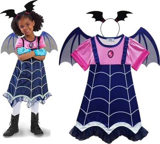 Halloween Vampyrkjole til Jente med Flaggermusvinger og Hodeplagg