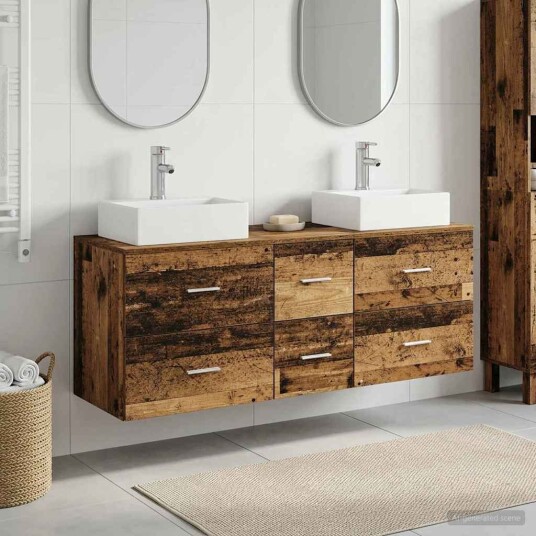 vidaXL Baderomsskapsett 3 stk. Gammelt tre 49,5 x 41 x 62,5 cm vidaXL Baderomsskapsett 3 stk. Gammelt tre 49,5 x 41 x 62,5 cm