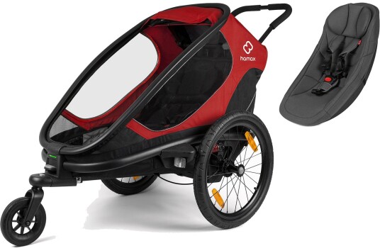 Hamax Outback ONE Sykkelvogn inkl. Babysete Red/Black Hamax Outback ONE Sykkelvogn inkl. Babysete Red/Black