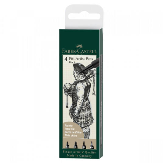 Faber-Castell PITT Artist 4-pakning Black