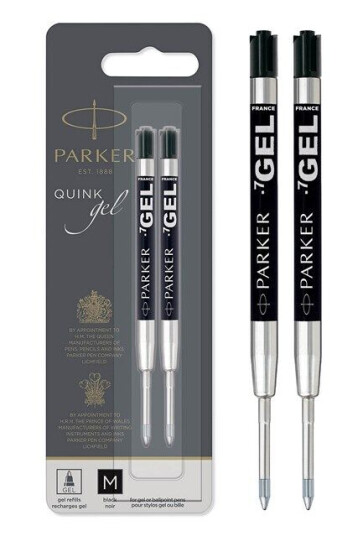 Parker Gel Pen Refills  Medium Tip 0.7mm  Svart QUINK Ink  2 Count