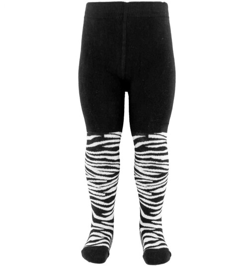 Fuzzies Strømpebukser Zebra Trykk 50/56 Strømpebukser Svart 50 56