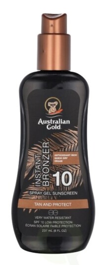 Australian Gold Spray Gel With Instant Bronzer Solkrem SPF10 237 ml Australian Gold Spray Gel With Instant Bronzer Solkrem SPF10 237 ml
