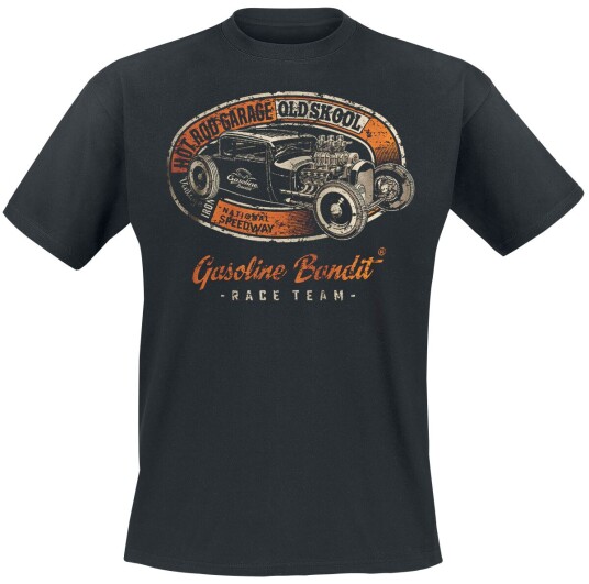 Gasoline Bandit Rockabilly T-skjorte Hot Rod Garage S til XXL Herrer svart