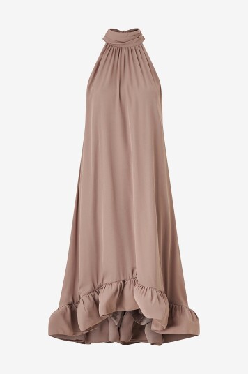 By Malina - Kjole Sabrina Halterneck Ruffled Midi Dress - Beige By Malina - Kjole Sabrina Halterneck Ruffled Midi Dress - Beige