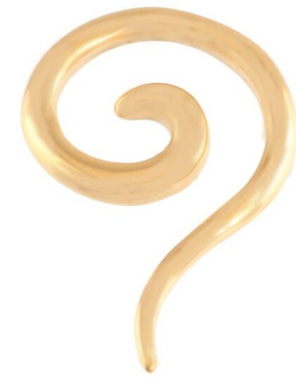 Curled Up Gullfarget Ørepiercing Strl 3 mm