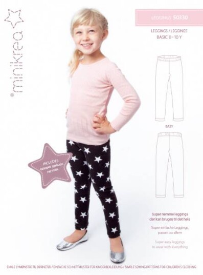 Minikrea Leggings 0 - 10 år - papirmønster
