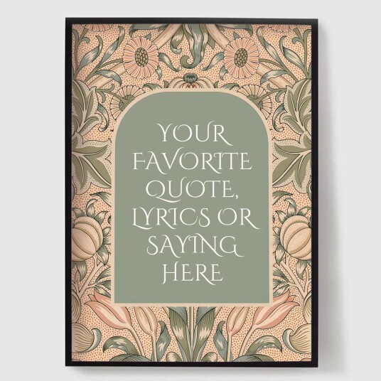 Namly Design Personalisert Plakat Vintage Floral Sitat 1 POSTERZXOOZ7