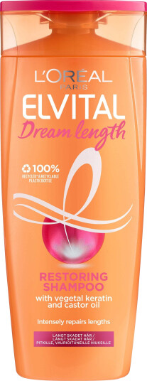 L'Oréal Paris Elvital Dream Length Restorer Sjampo 250 ml med Vegetabilsk Keratin L'Oréal Paris Elvital Dream Length Restorer Sjampo 250 ml med Vegetabilsk Keratin