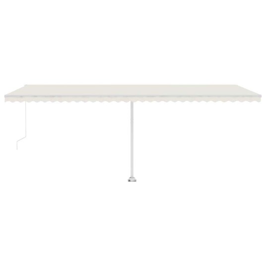 vidaXL Manuell uttrekkbar markise med LED 600x300 cm kremhvit
