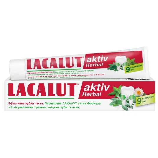 Lacalut Active Urte Tannkrem Utsatte tannhalser 75 ml.