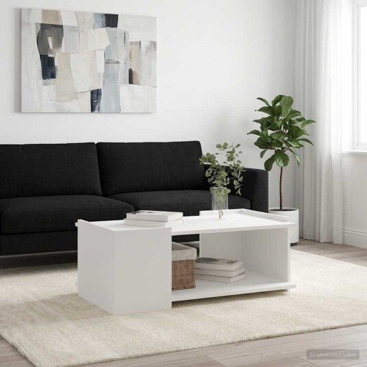Kaffebord Hvit 90 x 50 x 33 cm Konstruert tre