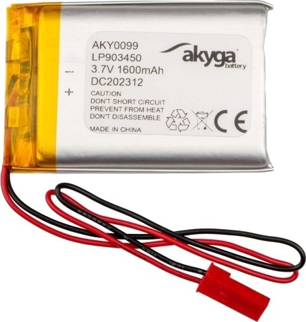 Akyga Aky0099 Batteri Sølv Lithium-Ion Li-Ion 1600 Mah 3,7 V 34 Mm AKY0099 Akyga Aky0099 Batteri Sølv Lithium-Ion Li-Ion 1600 Mah 3,7 V 34 Mm AKY0099