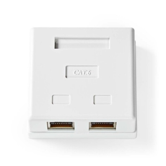 Nedis 2-Port Nettverksveggboks STP CAT6 Hvit Gullbelagt Nedis 2-Port Nettverksveggboks STP CAT6 Hvit Gullbelagt