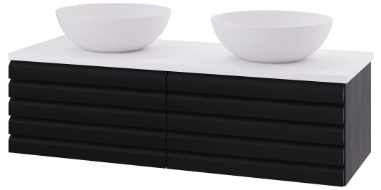 Linn Bad Selma Eikestav Heltre D45cm Servantskap Svart eik / 120cm Dobbel