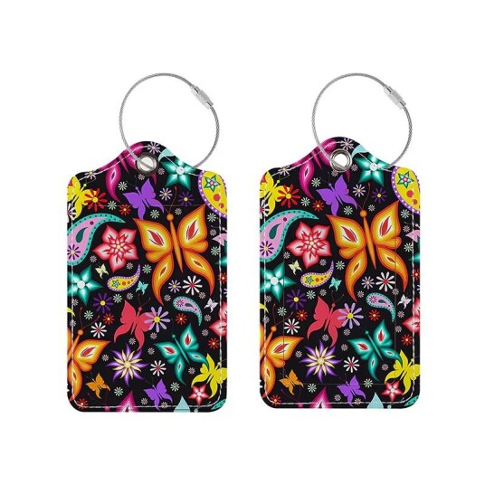 Bagasjemerke og ID-kortholder i PU-skinn Butterfly