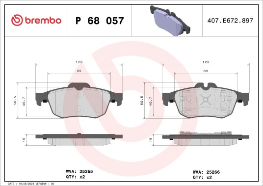 Bremseklosser BREMBO P 68 057