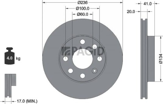 PAGID 52413NC Bremseskive PAGID 52413NC Bremseskive