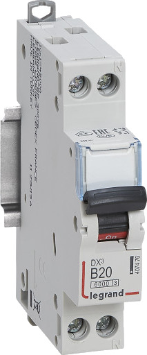 Legrand DX³ MCB automatsikring B20 1P+N 2M 10/10kA