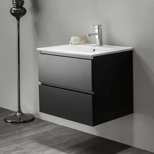 Bathlife Eufori Servantskap 60x50x46 cm med servant Sort Matt Bathlife Eufori Servantskap 60x50x46 cm med servant Sort Matt