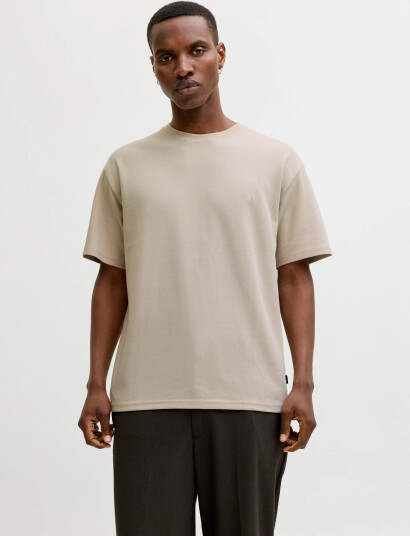 Jack & Jones Jprblaethan Ss Logo Tee Sn Beige M