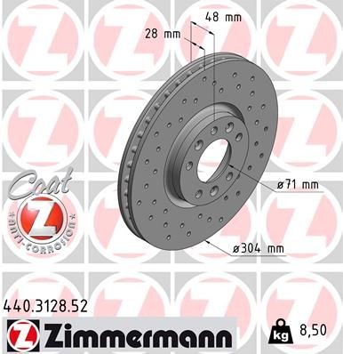 Bremseskive ZIMMERMANN 440.3128.52