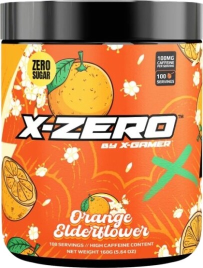 X-GAMER Energidrikkpulver X-Zero 160 gram Orange Elderflower X-GAMER Energidrikkpulver X-Zero 160 gram Orange Elderflower