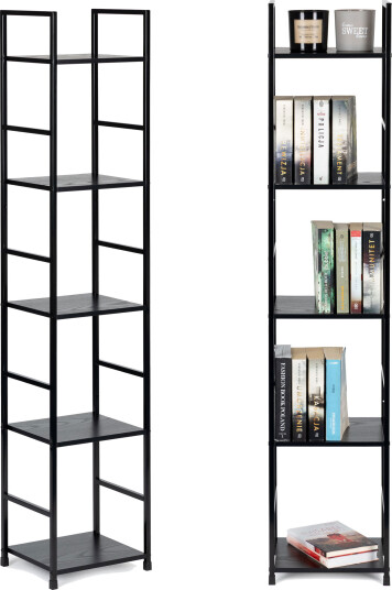 Moderne trebokhylle med metallramme LOFT 5 hyller
