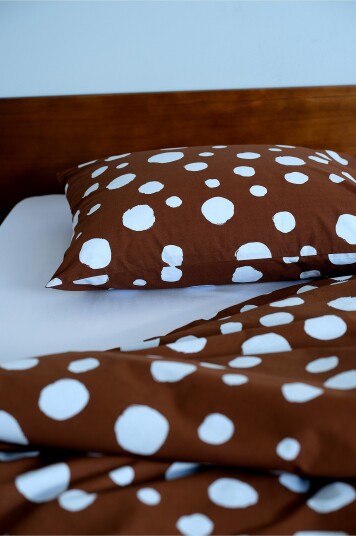 Jotex Dot Putetrekk 50x70 Cm Brun/lyseblå RIGMOR 227803501373